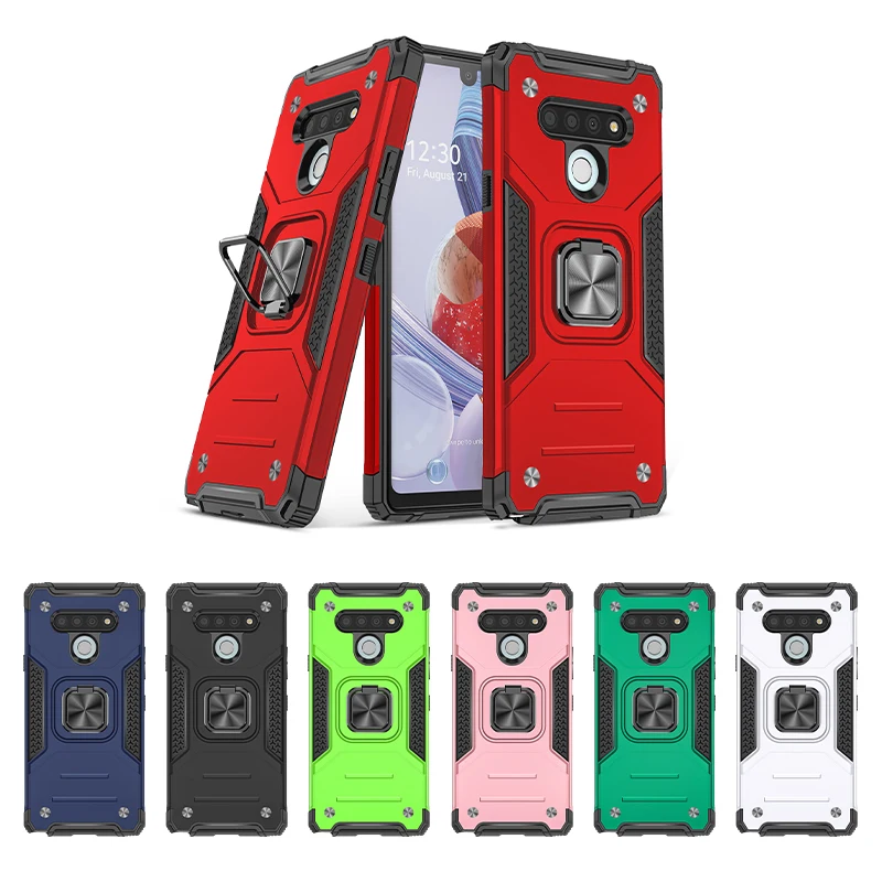 

Saiboro Military Grade Hybrid PC TPU Shockproof Car Magnetic Holder Phone Cover For LG stylo 6 k61 k51 k31, 7 colors