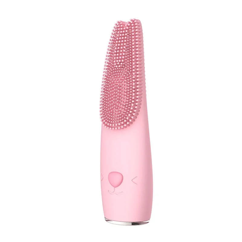 
2020 New Trending Heated Silicone Sonic Face Washing Machine Beauty Care Device Popular in Korea Electric Facial Cleansing Brush 