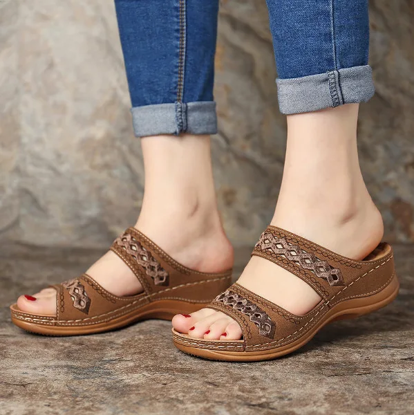 

Large size women's sandals Knitting sandals mujer boho platform slippers for women ladies chaussure femme, As pictures shown