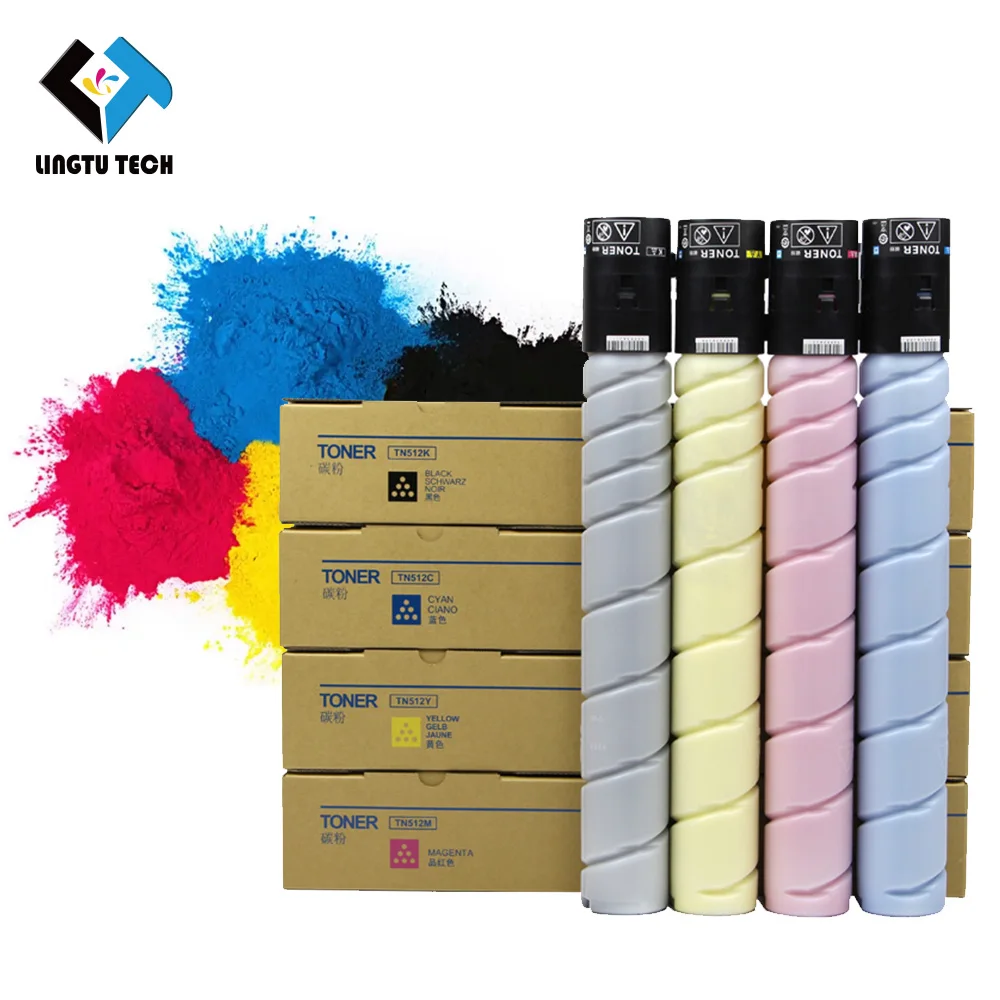 TN512 Tn-512 TN 512 Color Toner Cartridge Compatible for Konica Minolta Bizhub C225 C258 C308 C368 Ineo +258 308 368 ADC307 C367