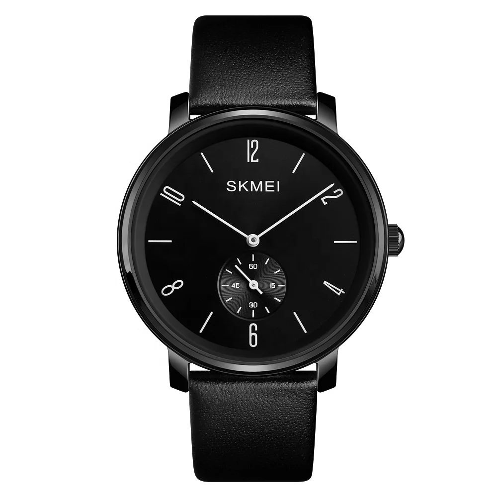 

New product wholesale classic men wristwatches brand Skmei 1398 custom logo high quality 3atm quartz leather watch, Customized colors are available