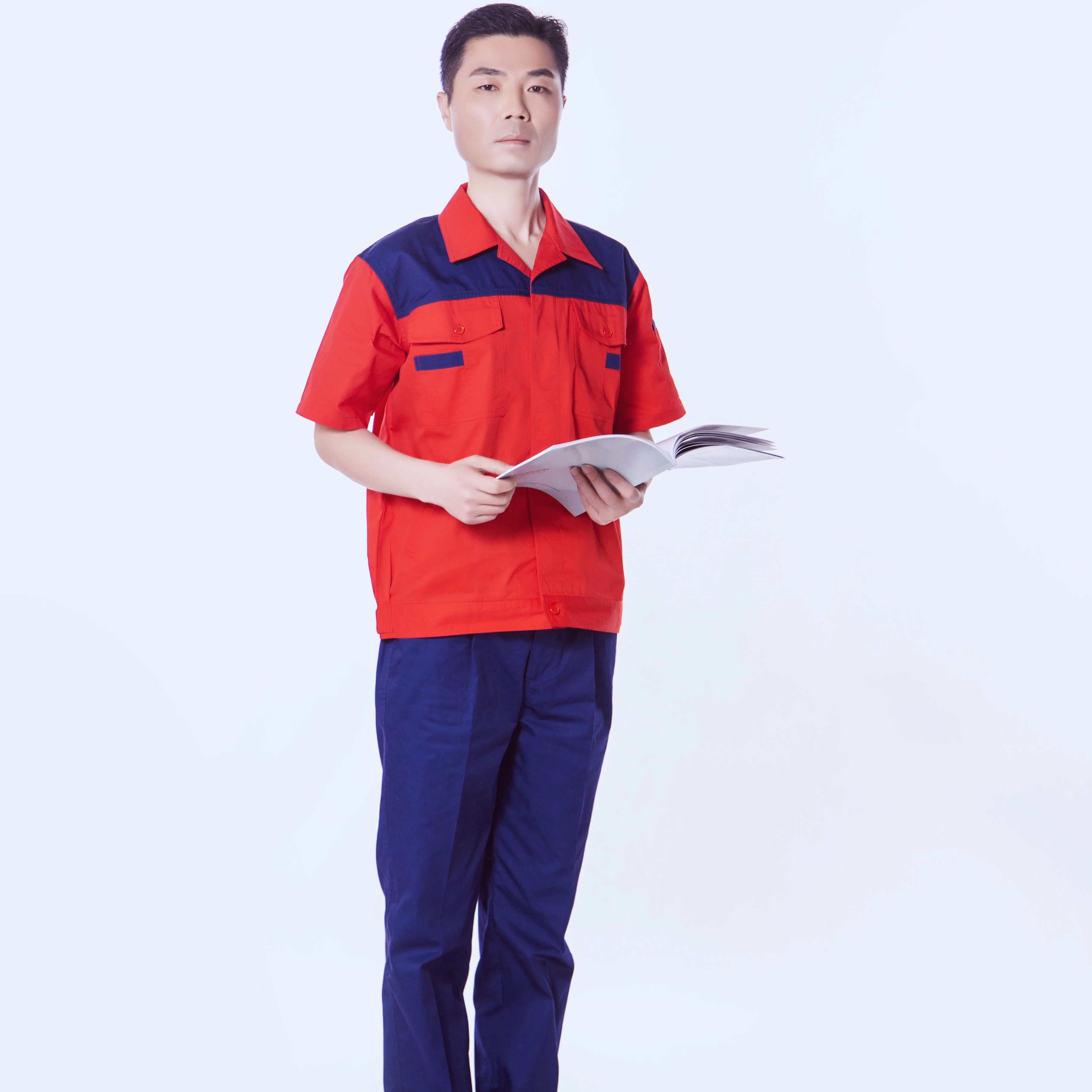 

Manufacturer of direct selling overalls Production workshop work clothes Breathable absorbent summer workwear