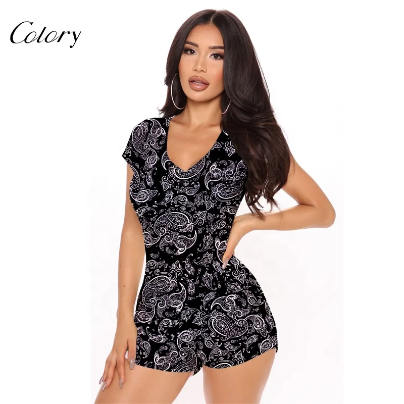 

Colory Sleep Wear For Women Tops Short Sleeve Jumpsuits For Women Sexy, Picture shows