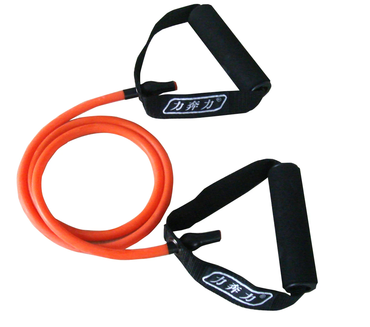 

Gym fitness exercise resistance bands with foam handles., Customized color