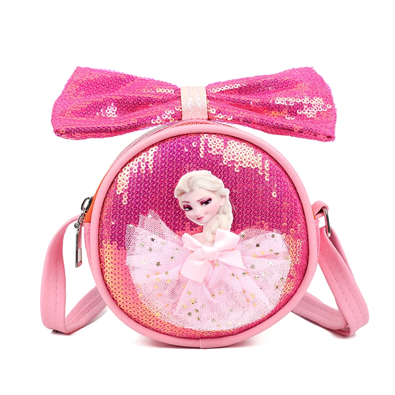 

Fashionable girl's shoulder bag Cartoon cross-body bag Sequins Princess Aisha cute mini kids cross-body bag, Customizable