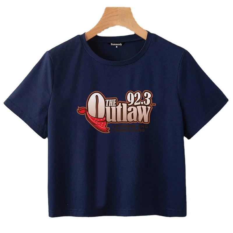 

Rummandy Women crop top los angeles print T shirt Women cotton custom design tshirts, Customized color