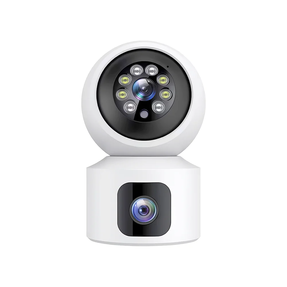 Ikevision Indoor 4MP 4G Dual Lens Camera Motion Detection Alarm Audio Video TF Card Recording for Home Security Surveillance