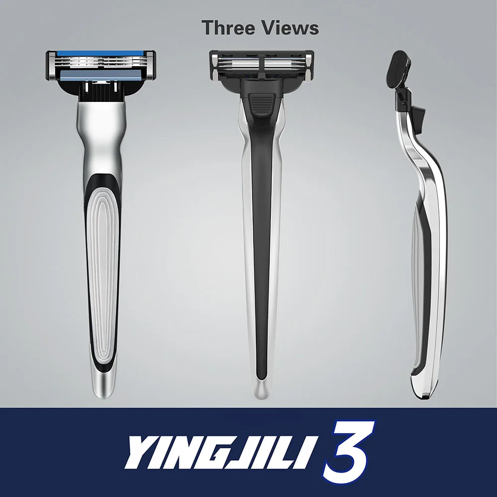 Metal Handle System Rasoire For Man Shaving Razor Blade Shaver 3 Blade