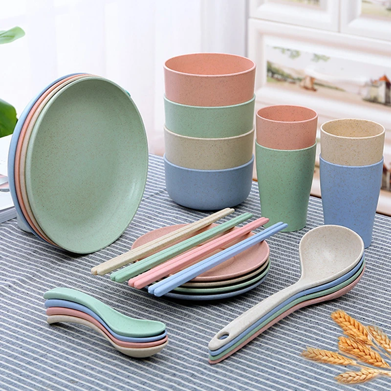 

Wheat Straw Cutlery Sets Dinnerware Wheat Straw Bowl Set, Customized accord