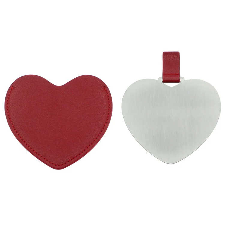 

2021 Promotion Custom Logo Unbreakable Metal Heart Pocket Mirror Gifts, Customized color