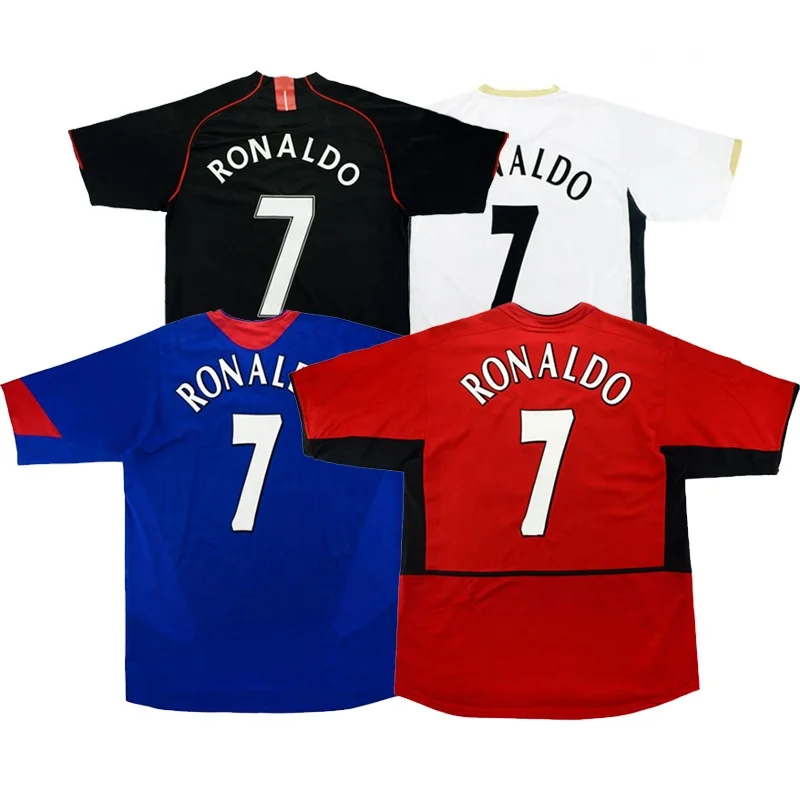 

High Quality Cristiano Ronaldo 7 England Red Devils Retro Mens Soccer Jersey Football Shirts Throphy Christmas Gift Dropship