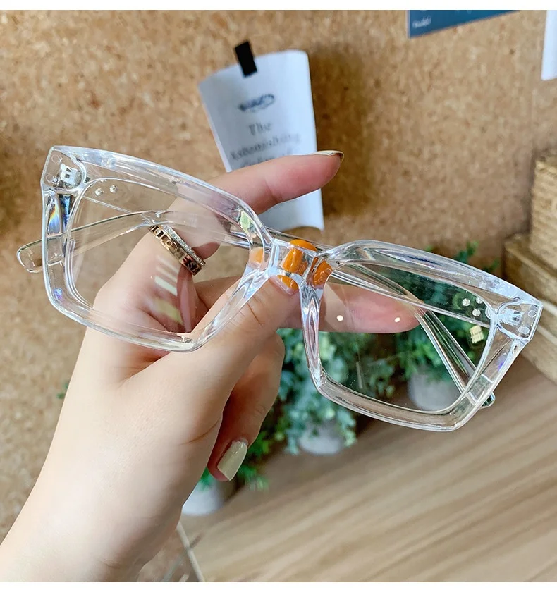 

Jiuling Eyewear transparent anti blue light optical eyeglasses frames vintage women oversized square unisex glasses frame