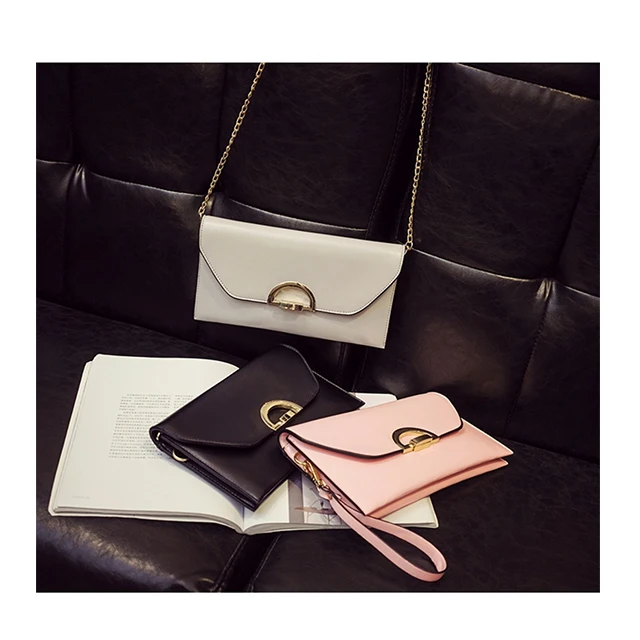 

High Quality Women's Chain Hand Clutch Bag Movable Buckle Shoulder Handbags Zipper Messenger Bag/, Black/pink/grey