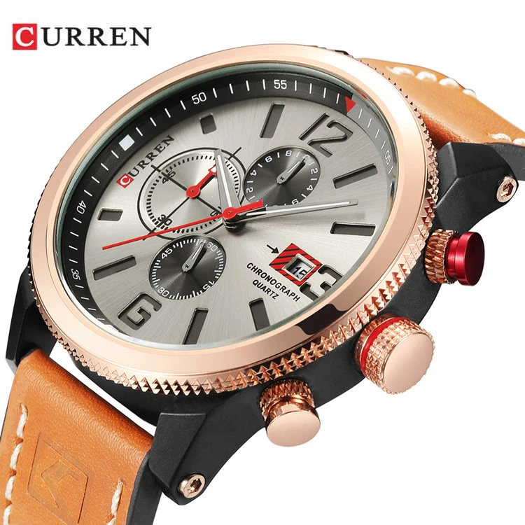 

CURREN 8281 Fashion Quartz Men Watches Casual Sports Wristwatch With Chronograph Feature Waterproof Relogio Masculino