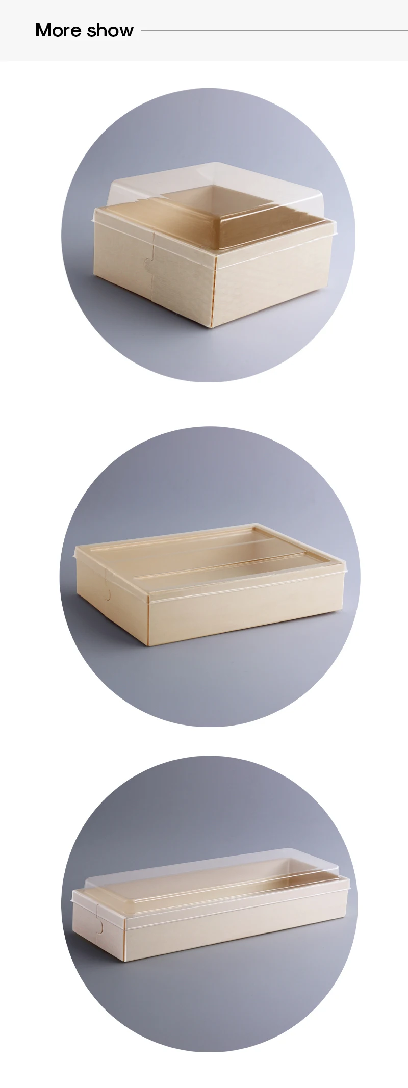 Wholesale Biodegradable Wooden Catering Bakery Pastry Box Packaging With Clear Display Window Donut Mini Cake