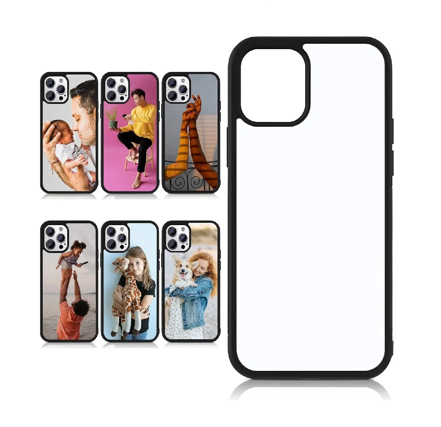 

For Iphone 11 Sublimation Cases,Tpu PC 2D Tough Blank Sublimation Cell Phone Case Cover For Iphone 11 12 13 Pro Max Funda, Black,white,clear