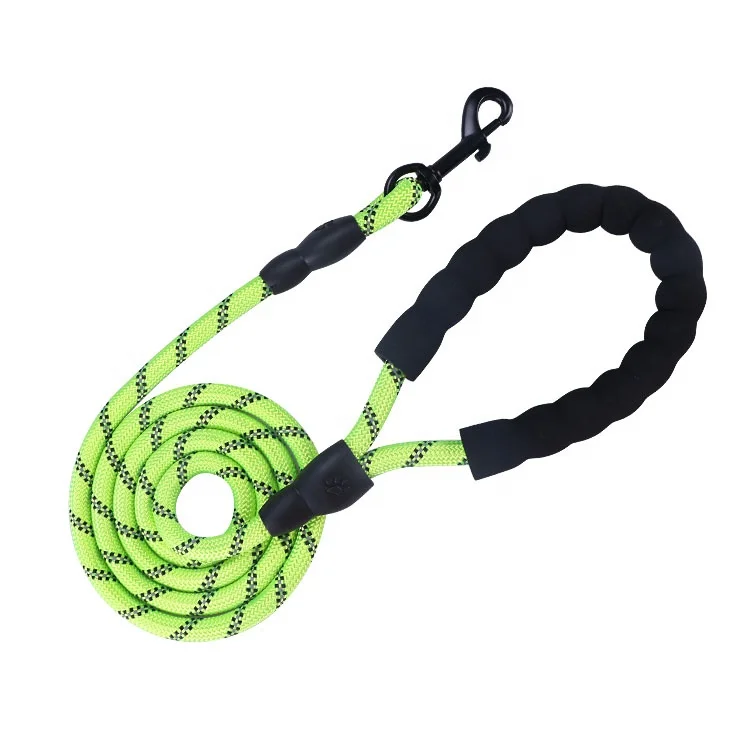 

Secure strong rope dog leash comfortable padded soft handle pet products training running rope leash dog leash manufacturer, Black red blue pink green