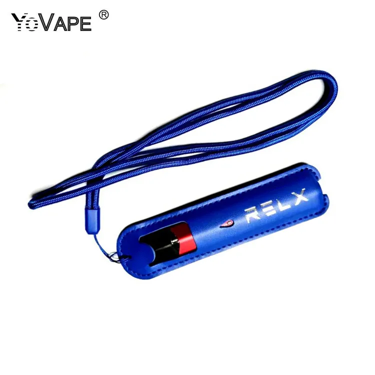 
E cigs accessories Vape pen battery protective pu leather carrying case lanyard for relx pod system kit 