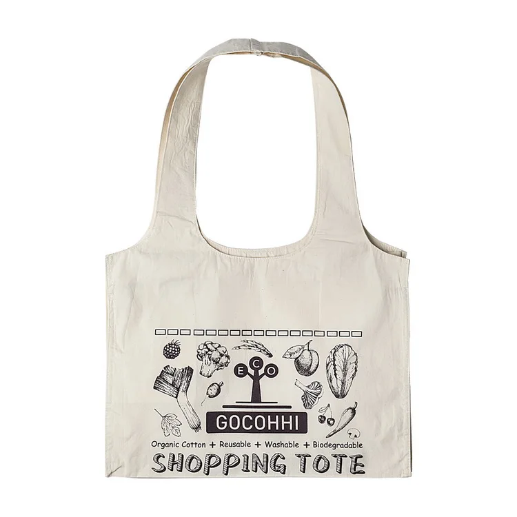 Organic cotton grocery bag cotton tote shopping bag, Nature