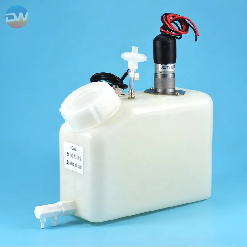 Large Ink Cartridge 1.5L  Ink Tank Inkjet Sub Tank with Stirrer Motor Filter Float and Connector