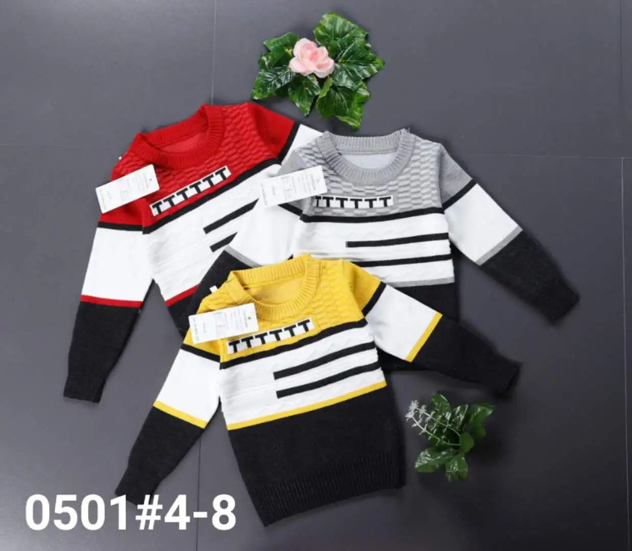 Wholesale Boys Sweater Design O-neck knitted handmade high quality cotton sweater for kids