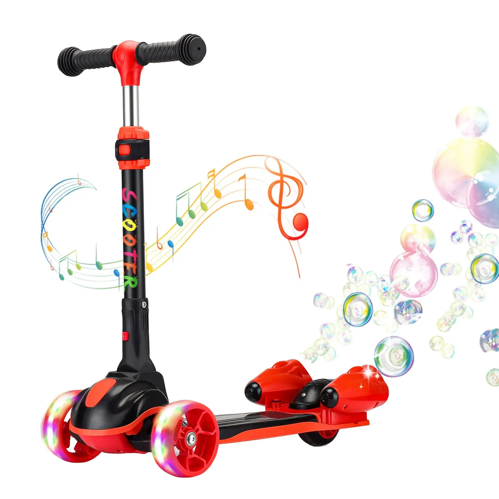 

New Product Wholesale New Fold Bubble Kick Scooter Foldable 3 Wheels Kids Scooter For Kids With Music