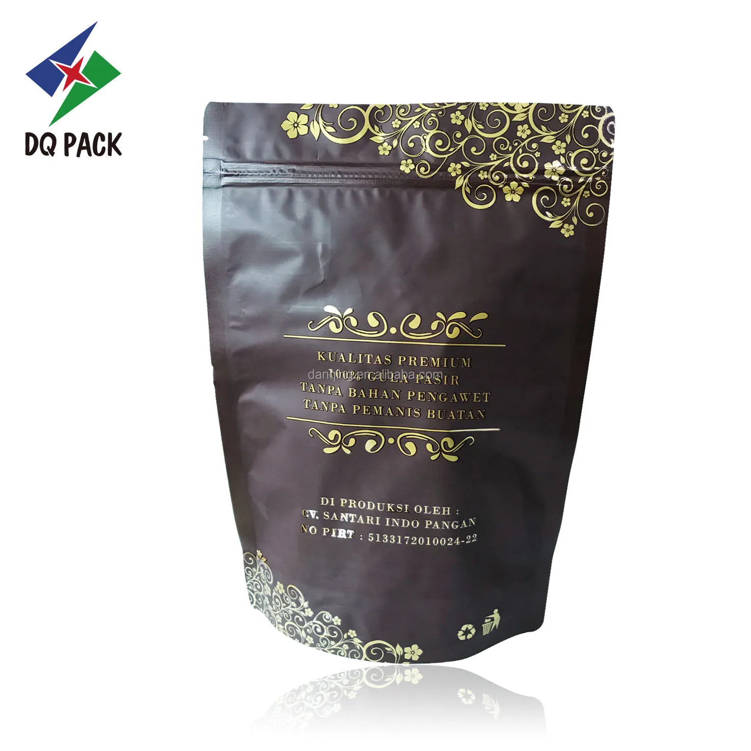 DQ PACK Custom Logo Matte Printing Stand Up Coffee Bag With Valve