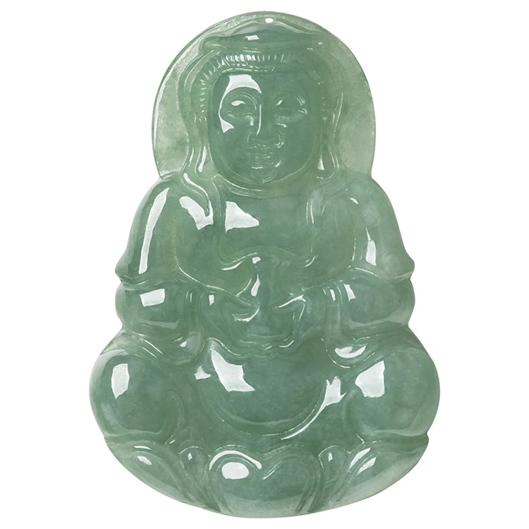 

Certified Grade A Myanmar Natural Jade Guanyin Buddha Pendant Pendant Men And Women Ice Jade Myanmar Jade Direct Wholesale