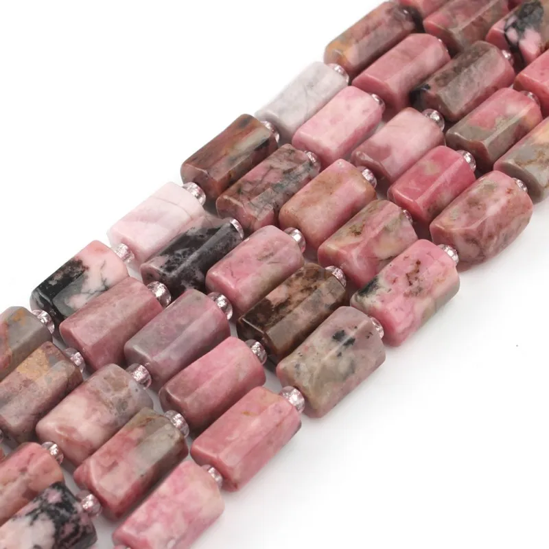 

High Quality Natural Column Shape Pink Rhodochrite Stone Beads for Bracelet Necklace Making