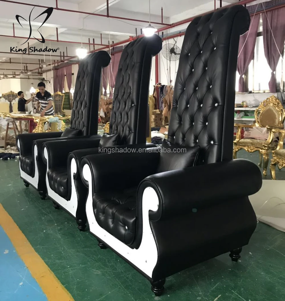 Royal King Chair Throne Black Armchairs Pedicure Chair Beauty Foot Spa