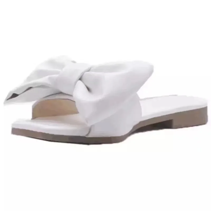 

2021 The latest fashion women ladies sandals flat bottom bowknot women's casual slipper OEM customization