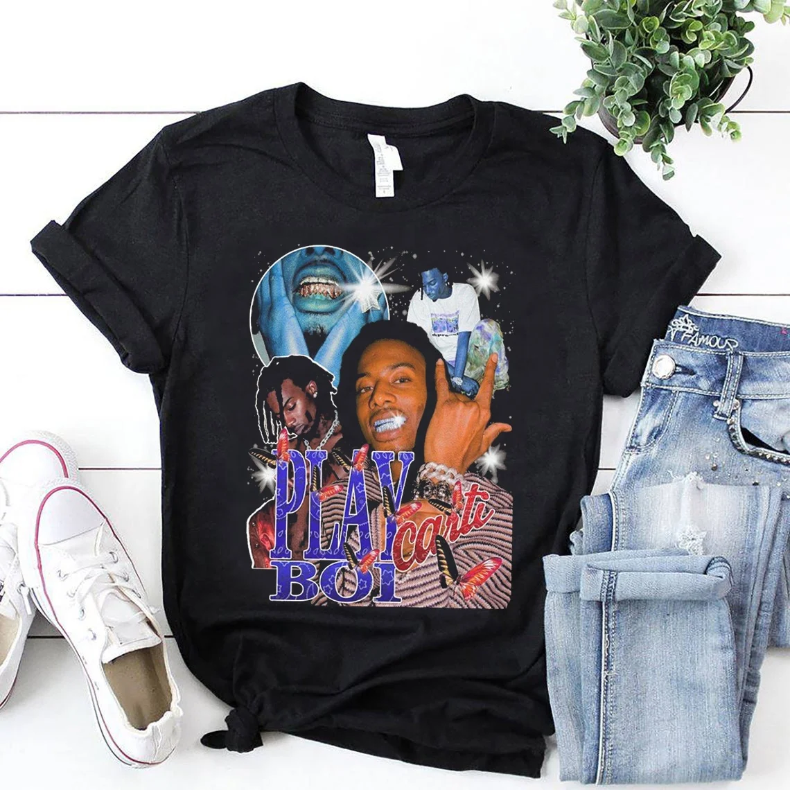 

Latest Design Shirt Women Plus Size Digital Printing Cotton Playboi Carti Men Tshirts Customized Men Tshirt, Picture showed