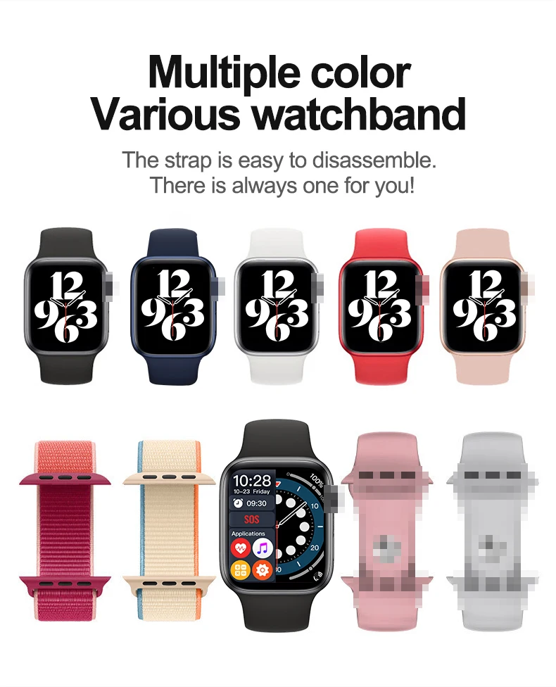 新款u98加u98触摸屏智能手表定制表盘温度智能手表健身跟踪器适用于