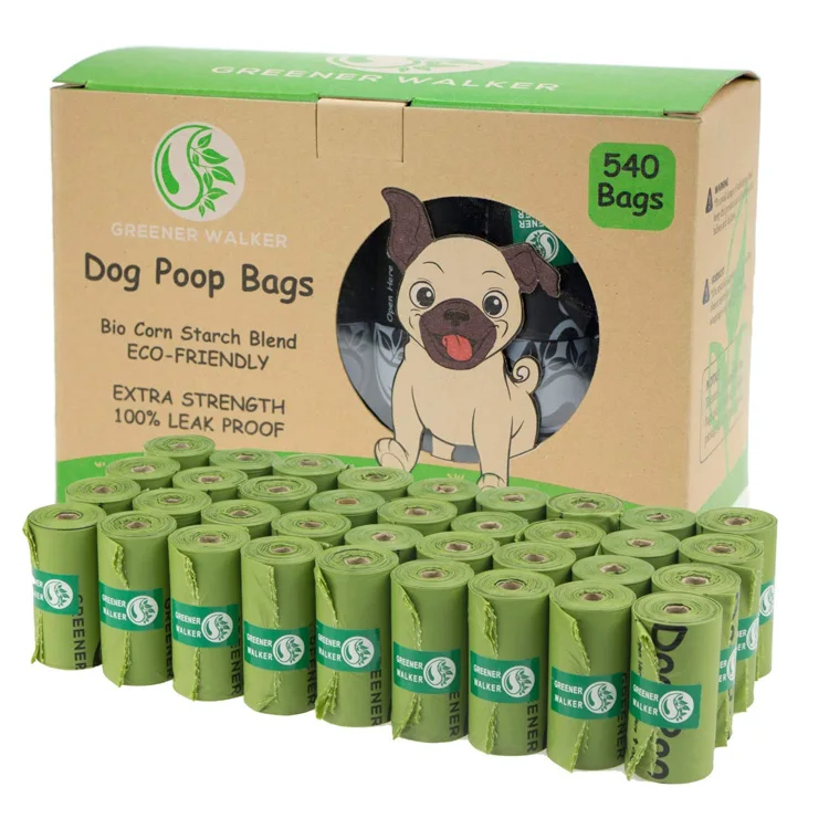 

Wholesale Private Label Eco Friendly Friendly Rated Disposable Cornstarch Biodegradable Dog Poop Bag, Green/yellow/white or custom