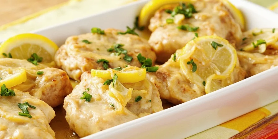 Lemon sauce with crushed red pepper flakes and fresh herbs