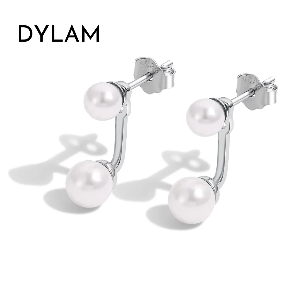 

Dylam 2023 Stylish Design Hypoallergenic S925 Silver 18K Gold Hook Double Shell Pear Stud Earrings for Women Girls Gifts