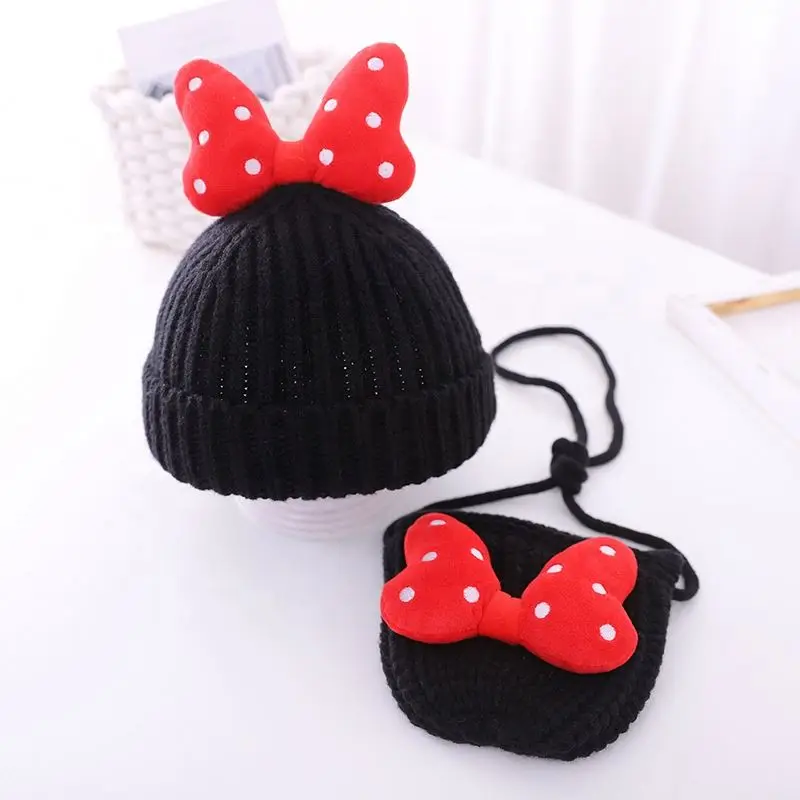 

Fall 2021 Wholesale Cute Mini Kids Purses and Handbags Little Girls Matching Winter Knit Hats Beanie Designer Purse and Hat Set