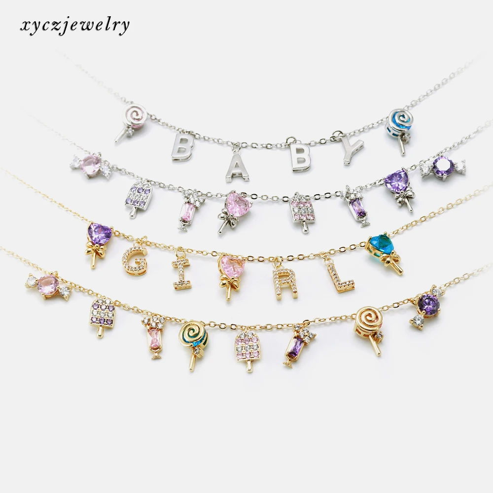 

Attractive Lollipop DIY Charms Pendants Gold Plated CZ Sweet Jewelry Candy Charms Pendants