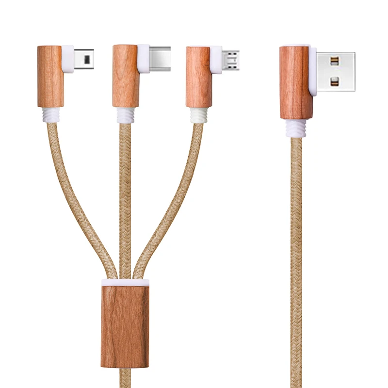 

mini braided multi protector data 3.0 fast quick charge c type micro mobile phone charging wire wooden 3a usb cable, Cherry,bamboo,walnut