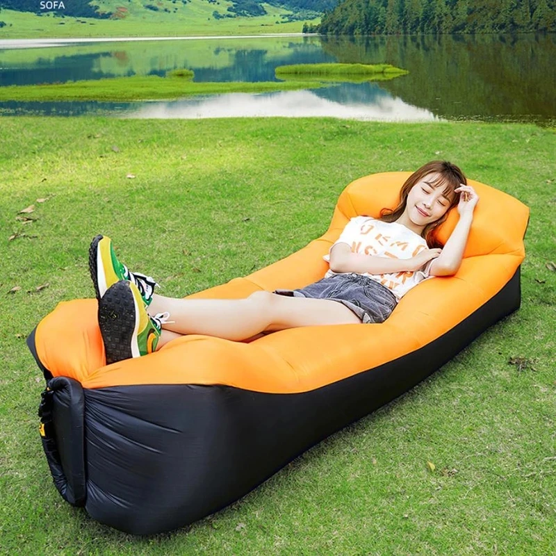 

Outdoor Camping Air Bed Sofa Cum Chair Inflatable Lounger Lazy Bean Bag Couch Airsofa, 10 colors