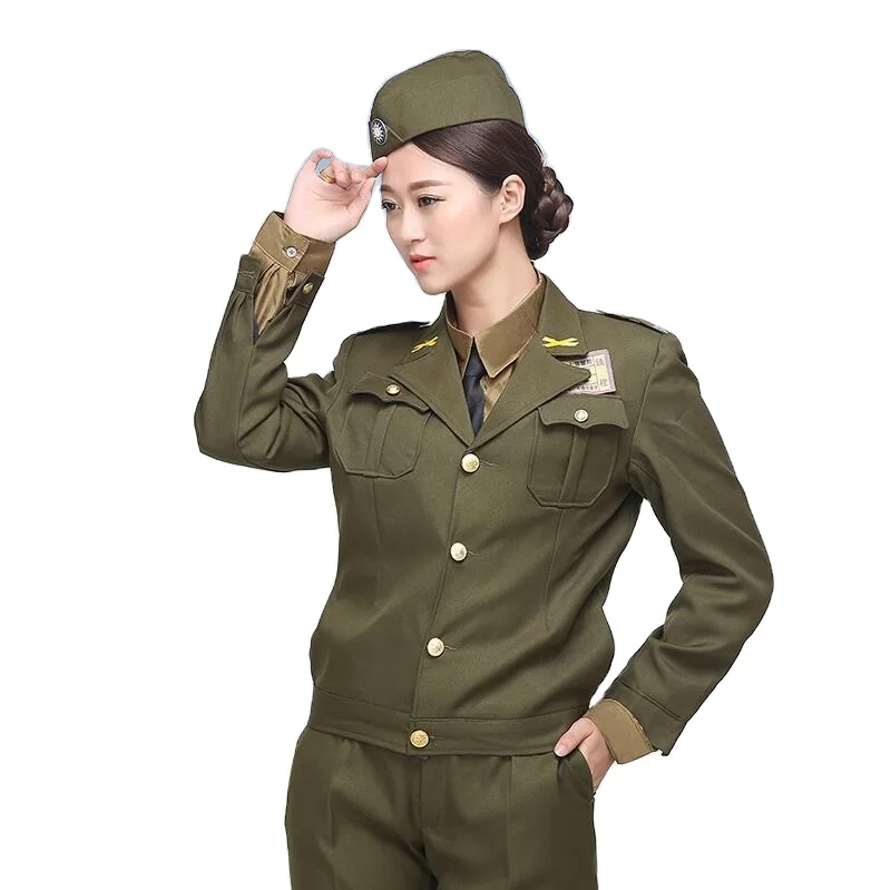 

Commander photography theme uniform military women TV Film Costume 1920 -1949 China police uniform officer clothing Lady, As the pictures
