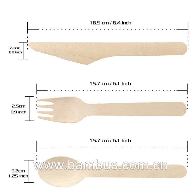 Disposable cutlery set organic wooden spoon fork knife reusable tea spoon wooden cutlery in box
