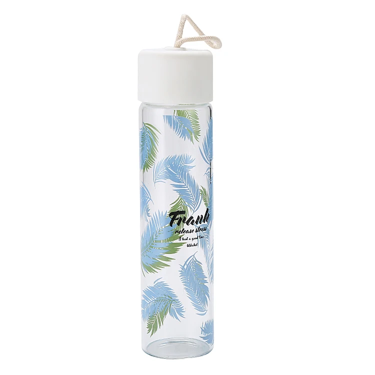 

Wholesale high quality Glass bottle cylindrical shaped water bottle glass, As picture