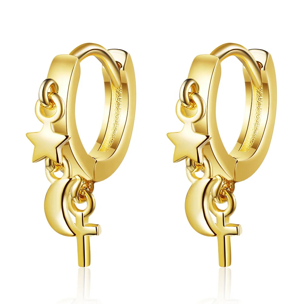 

Fashion Women Huggie Earrings Jewelry Trendy 2021 Star And Moon Designer Gold Plated Diorearrings