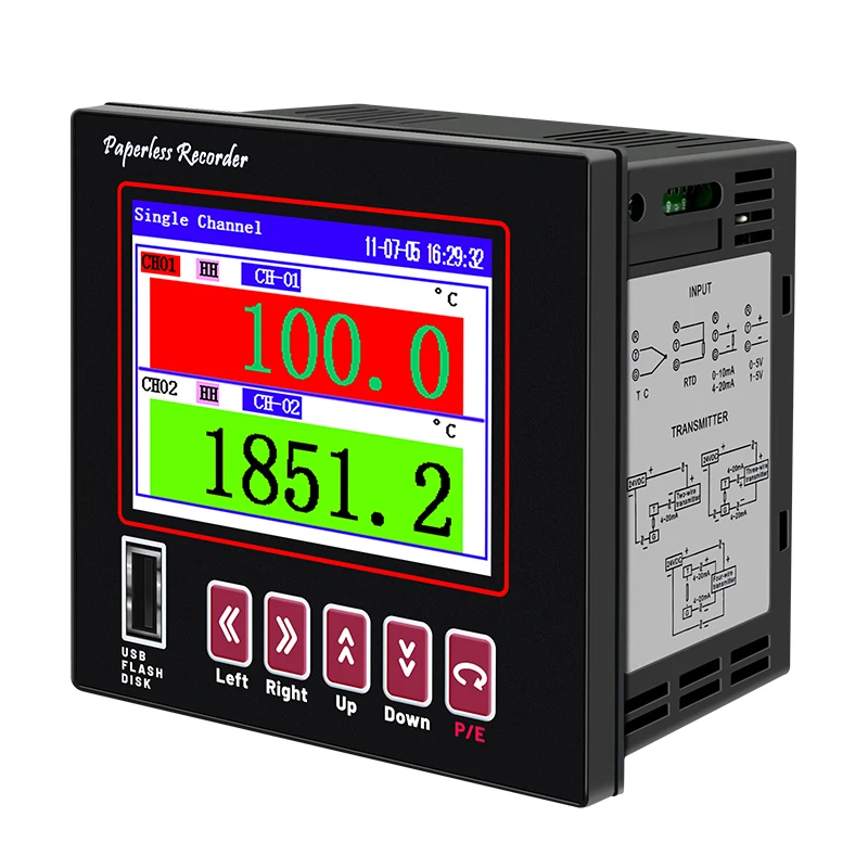 

High quality color display multi-channels temperature data logger paperless thermo recorder with RS485 usb data logger