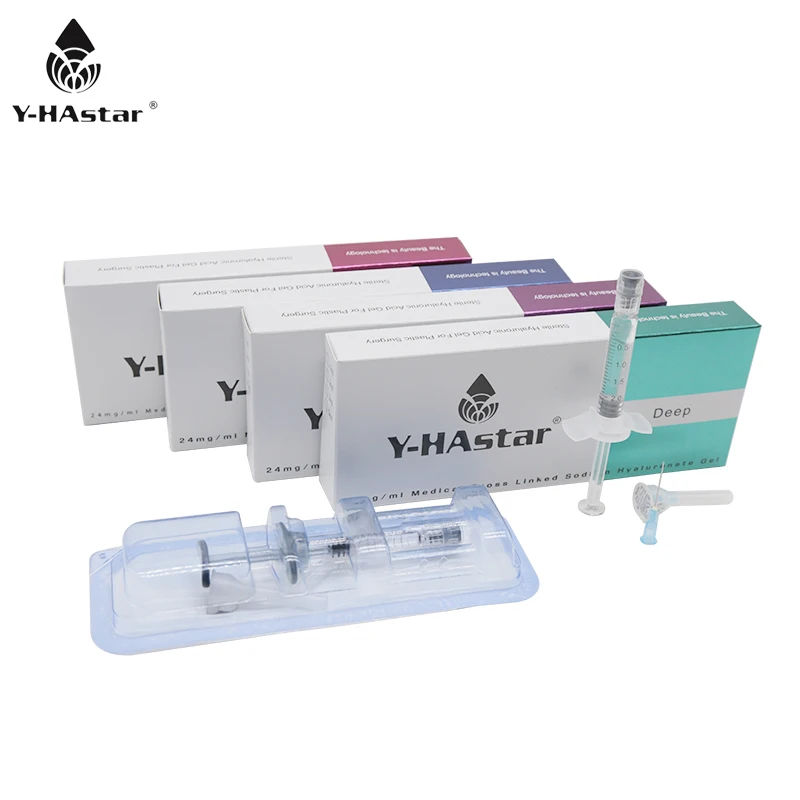 

Y-HAstar Hyaluronic acid dermal filler 2ml 5ml syringe derm deep injectable fillers for nose, Transparent