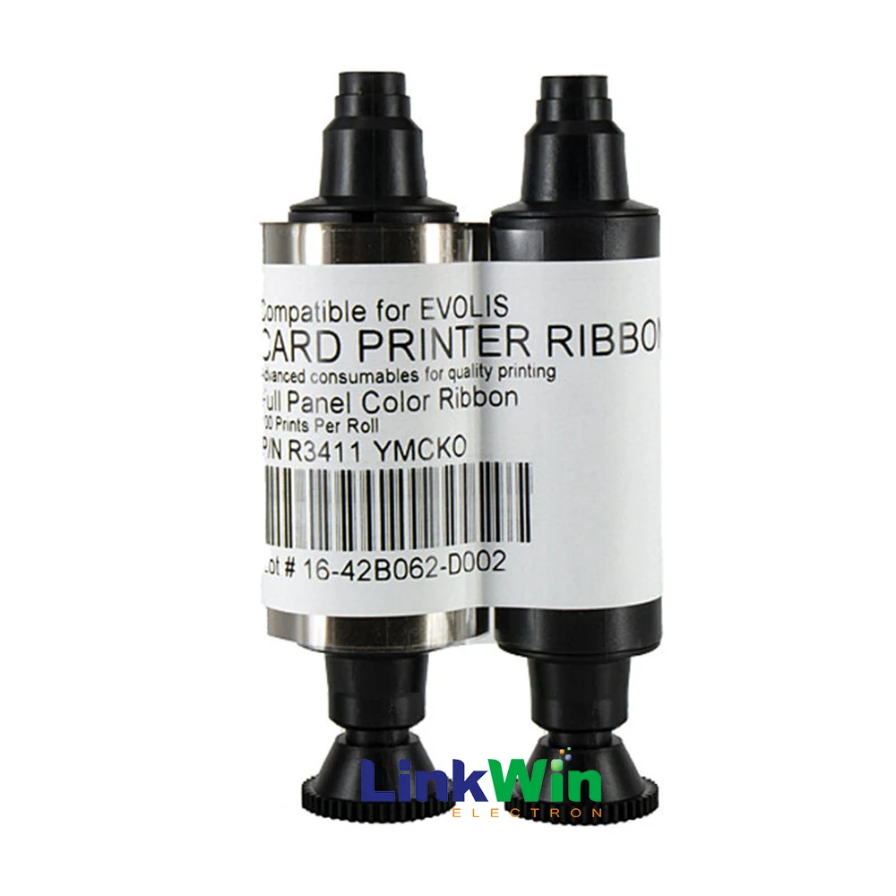 Wholesale Compatible Replacement ID Card Ribbon R3411 YMCKO Ribbon 100 Prints for Evolis TATTOO Card Ribbon Printer
