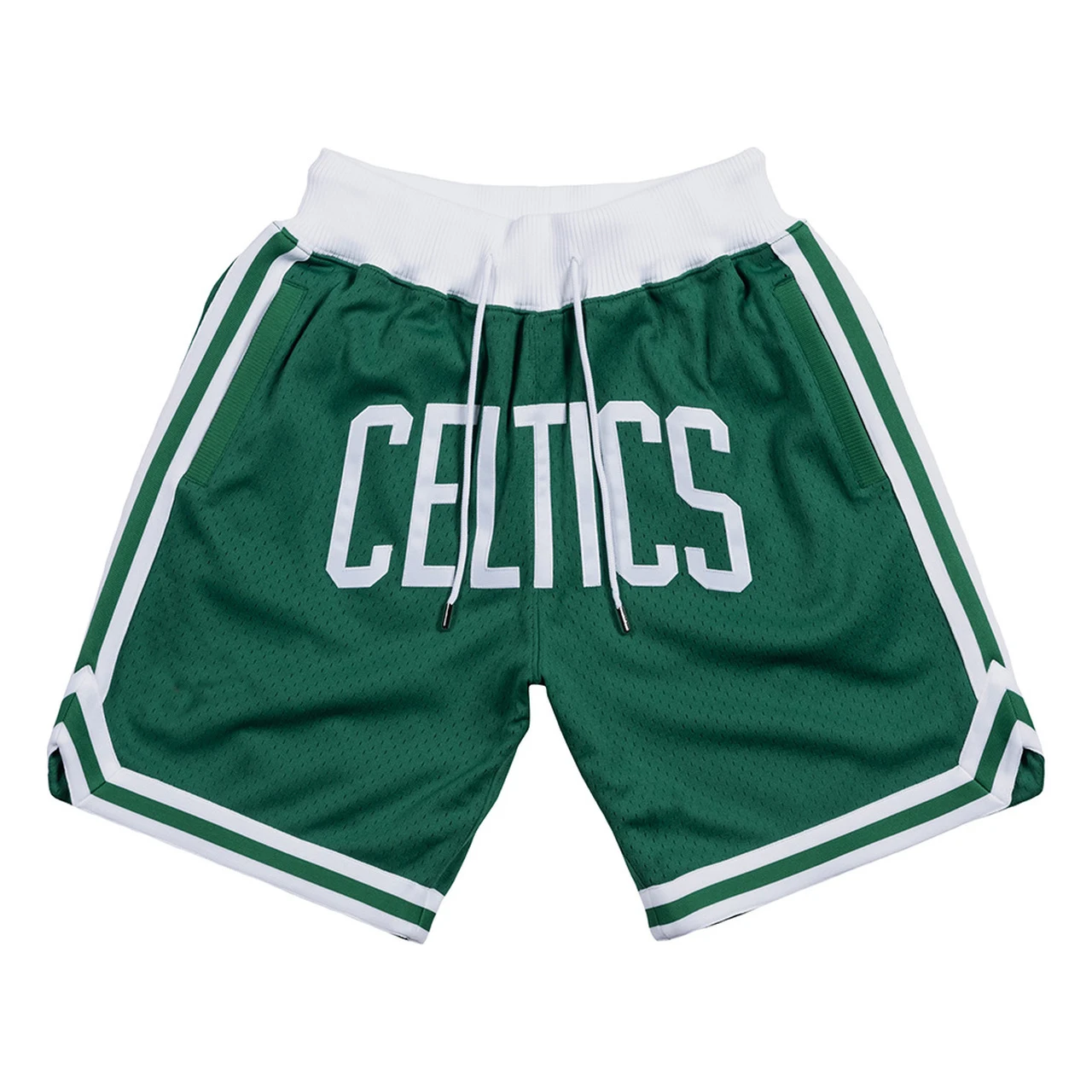 Source Custom logo dry-fit retro old school throwback polyester mesh zipper  embroidered Magic just mens don basketball shorts on m.