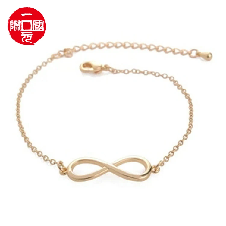 

New Trend Gold Plated Charm Infinity Chain Bracelet Accessories For Women