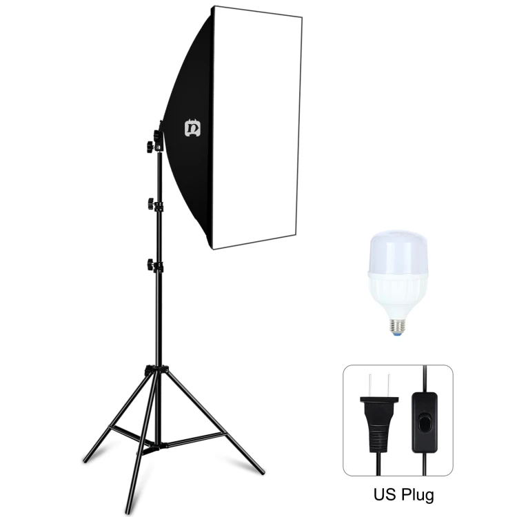 

Dropshipping Camera Flash Light Studio Softbox 1.6m Tripod Mount Single E27 30W 5700K White LED Light Bulb Photography Light Kit